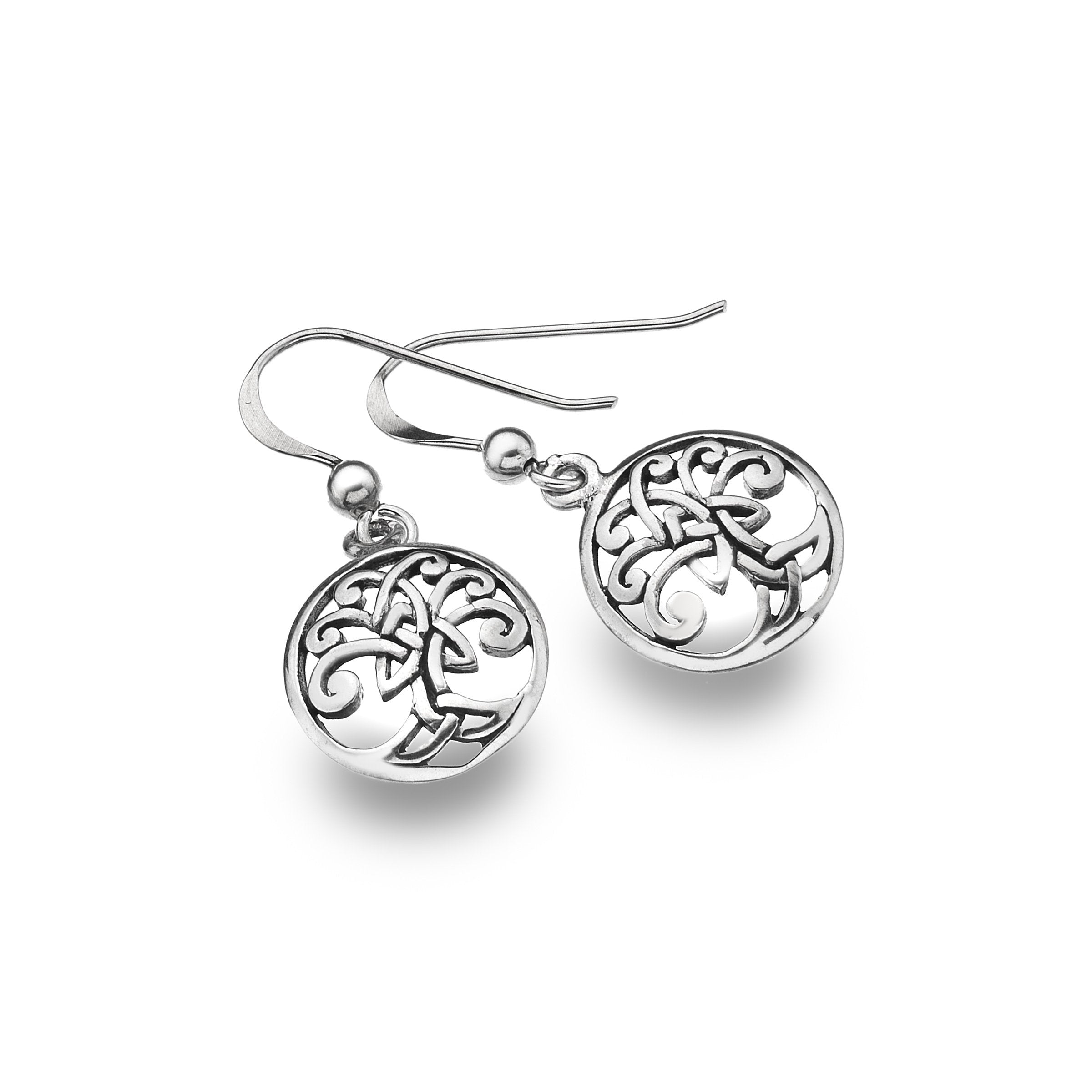 Sterling Silver Celtic Tree of Life Round Earrings